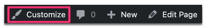 edit-customize Customize button in admin bar